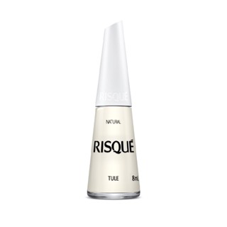 Esmalte Risque Branco Natural Tule 8Ml Secagem Rápida Manicure