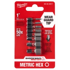 Kit Bit Hexagonal Shockwave 1" C/08 Pçs - 48-32-4617 Milwaukee