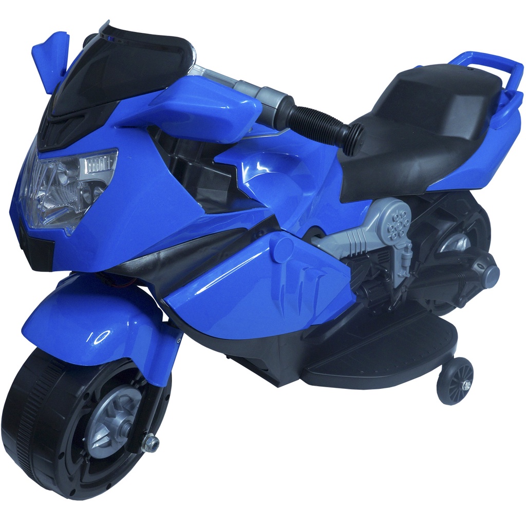 Mini Moto Elétrica Triciclo Criança Infantil Azul Bateria 6V Luz Som Importway BW044 Bivolt