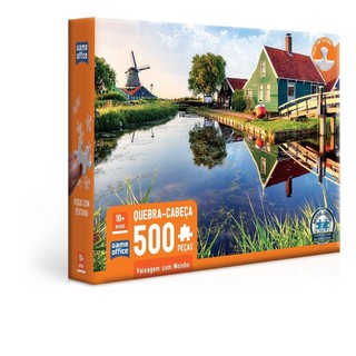 Quebra Cabeça Paisagem com Moinho 500 Peças - Toyster em Oferta na Shopee