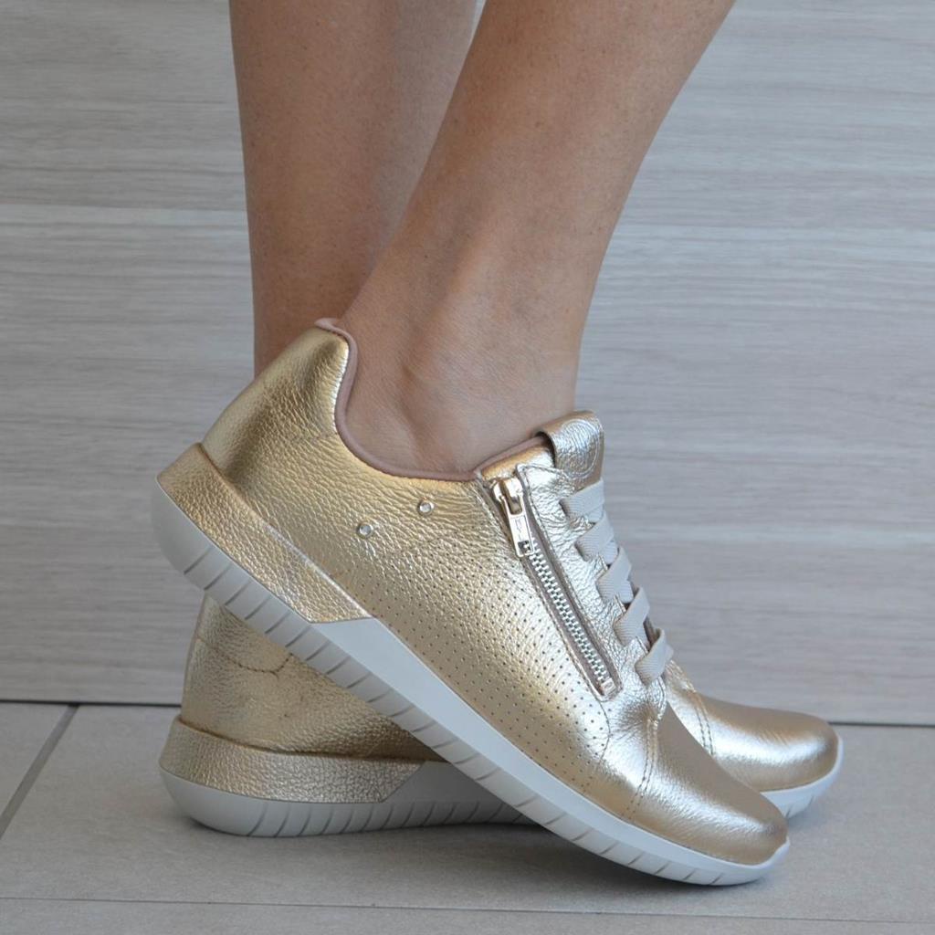 Tênis Usaflex Couro Dourado: Onde Comprar | BuscaProdutos