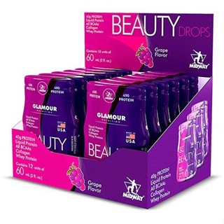 Proteína Isolada Com Colágeno Hidrolisado Beauty Drops Glamour Midway Para Pele USA 60ml c/ 12 Unidades Envio Rápido