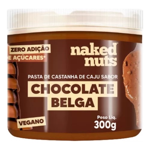 Pasta Castanha De Caju Sabor Chocolate Belga 300g Naked Nuts