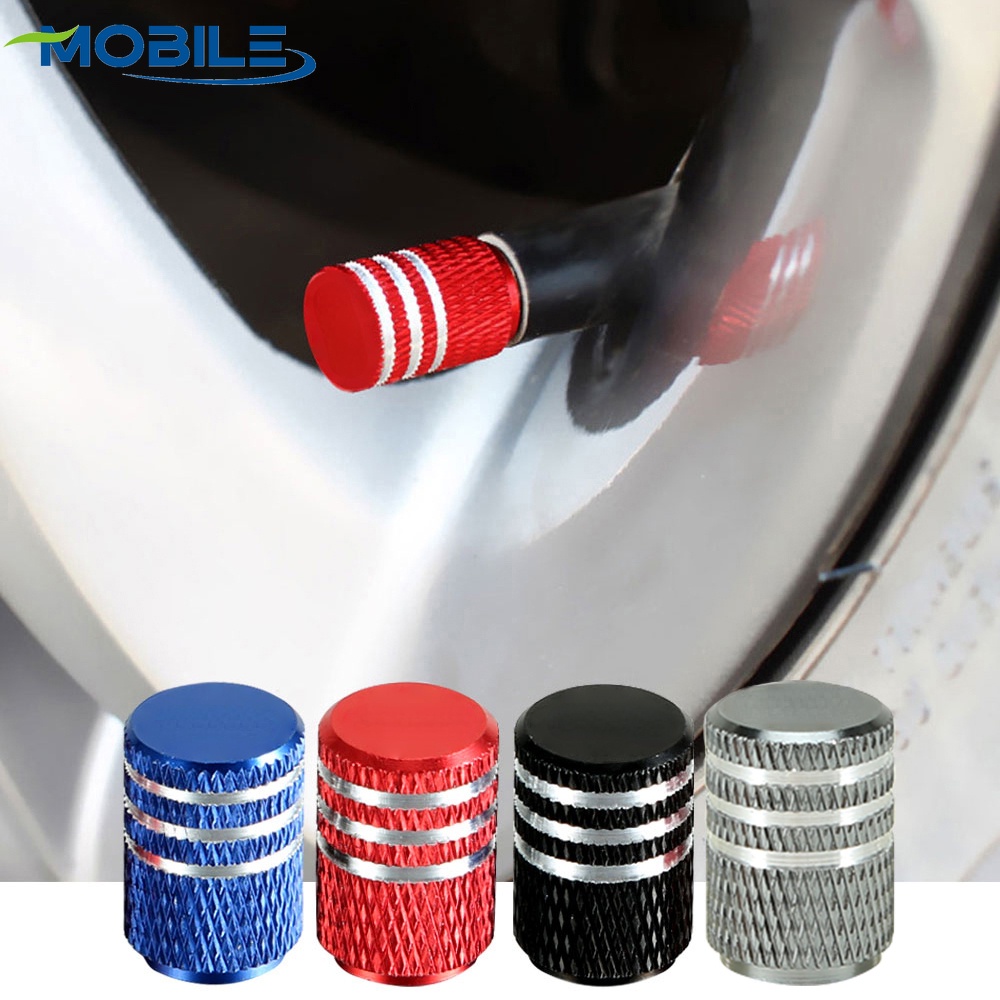 4 Unidades De Tampa De Válvula De Pneu De Carro À Prova De Poeira/Haste Roda/Decoração De Estilo Com Rosca De Alumínio F