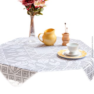 Toalha De Chá, Centro De Mesa, Tulipa, Renda 78x80