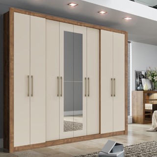 Guarda Roupa Casal 8 Portas 4 Gavetas Espelho 1096 Carraro