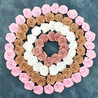 30PCS/pack 4CMx4CM Fita De Tecido Satin Rose Feito À Mão Appliques De Flor em Oferta na Shopee