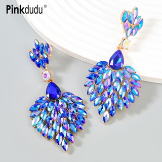 Pinkdudu Fashion Super Flash Rhinestone Drop Brincos Exagerados De Flor BOHO Brinco Estilo Étnico Para Jóias Femininas PD1063