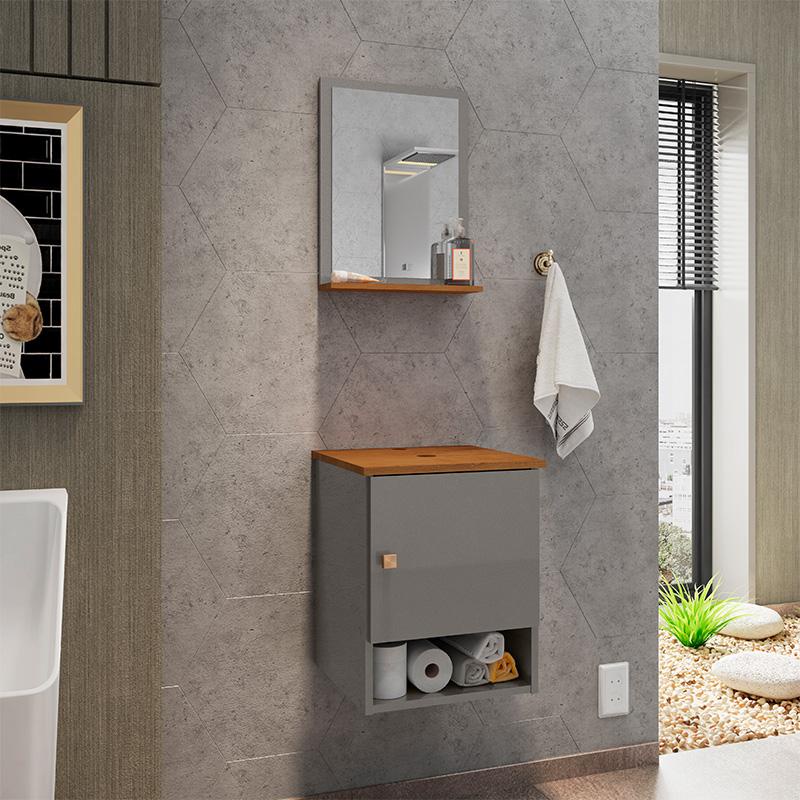 Gabinete Armário 1 Porta Banheiro com Espelho Lima em Oferta na Shopee