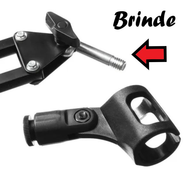 Kit 3 Suporte Apoio De Microfone Dinâmico Universal Serve Para Todos Modelos Pedestal Rosca Com Engate Rápido — imagem 2 de 2