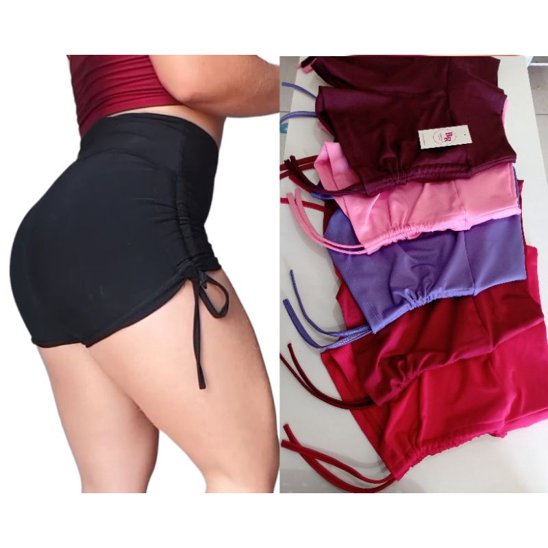 Short VARIAS CORES Para Academia Com Cordinha Lateral Fitness para academia dia-dia zero transparência