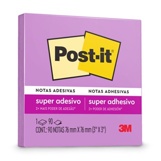 Bloco de notas super adesivas Post-it lilás 76x76mm 90 folhas 3M