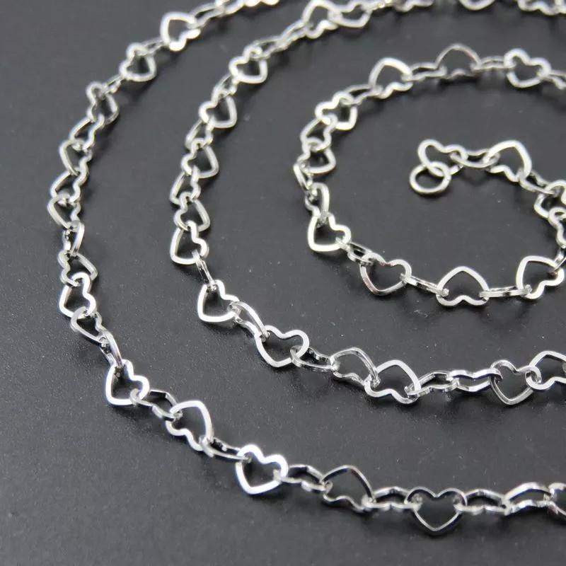 Colar Feminino Elo de Coração Em Aço Inox 45cm - Promoção — imagem 2 de 2
