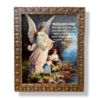 Quadro Oração Anjo Da Guarda Decorativo Parede Resinado 25x30 em Oferta na Shopee