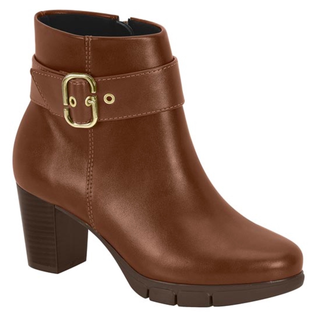 Bota Modare Ultraconforto Feminina Cano Curto Ortopedica Fivelas Macia