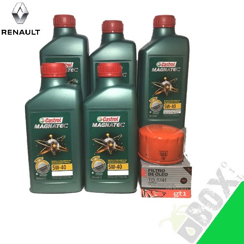 KIT TROCA DE OLÉO LOGAN / SANDERO 1.6 , 16V 2007 > 2017 + FILTRO 5W40 CASTROL