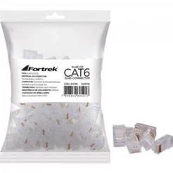 Kit 3 Pacotes Conector RJ45 Cat6 Fortrek com 300 Peças