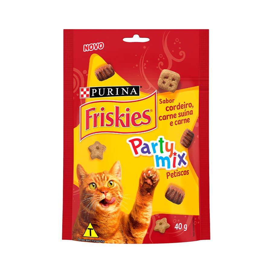 Petisco Friskies Gatos Adultos Cordeiro, Carne Suína e Carne 40g em Oferta na Shopee