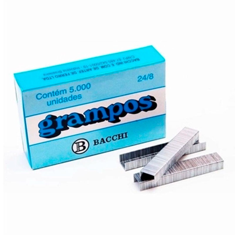 Grampo galvanizado 24/8  com 5000 unidades Bacchi em Oferta na Shopee
