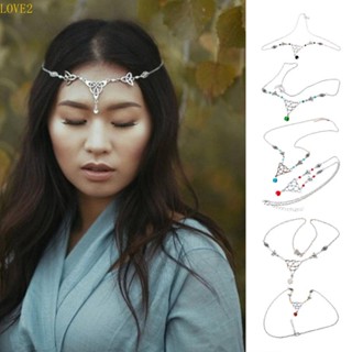 LOVE2 Cabeças Jóias Em Corrente Testa Colar De Nó Irlandês Cabelo