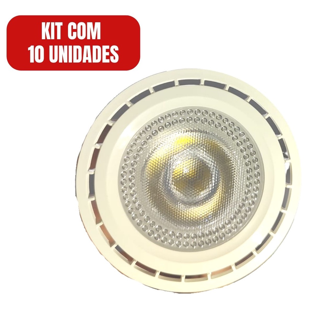 10 Lâmpada Led Ar70 Bivolt 12w Branco Quente 3000k Spot Gu10