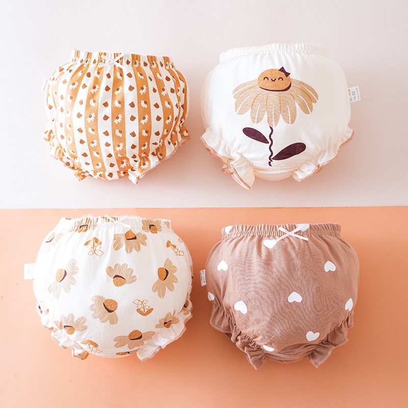 Calcinha Infantil De Algodão Para Bebês 4 Pcs/lot