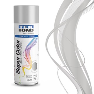 Tinta Spray Alta Temperatura Alumínio SuperColor 350ml Tekbond Aerossol Secagem Rápida Escapamento Aerosol
