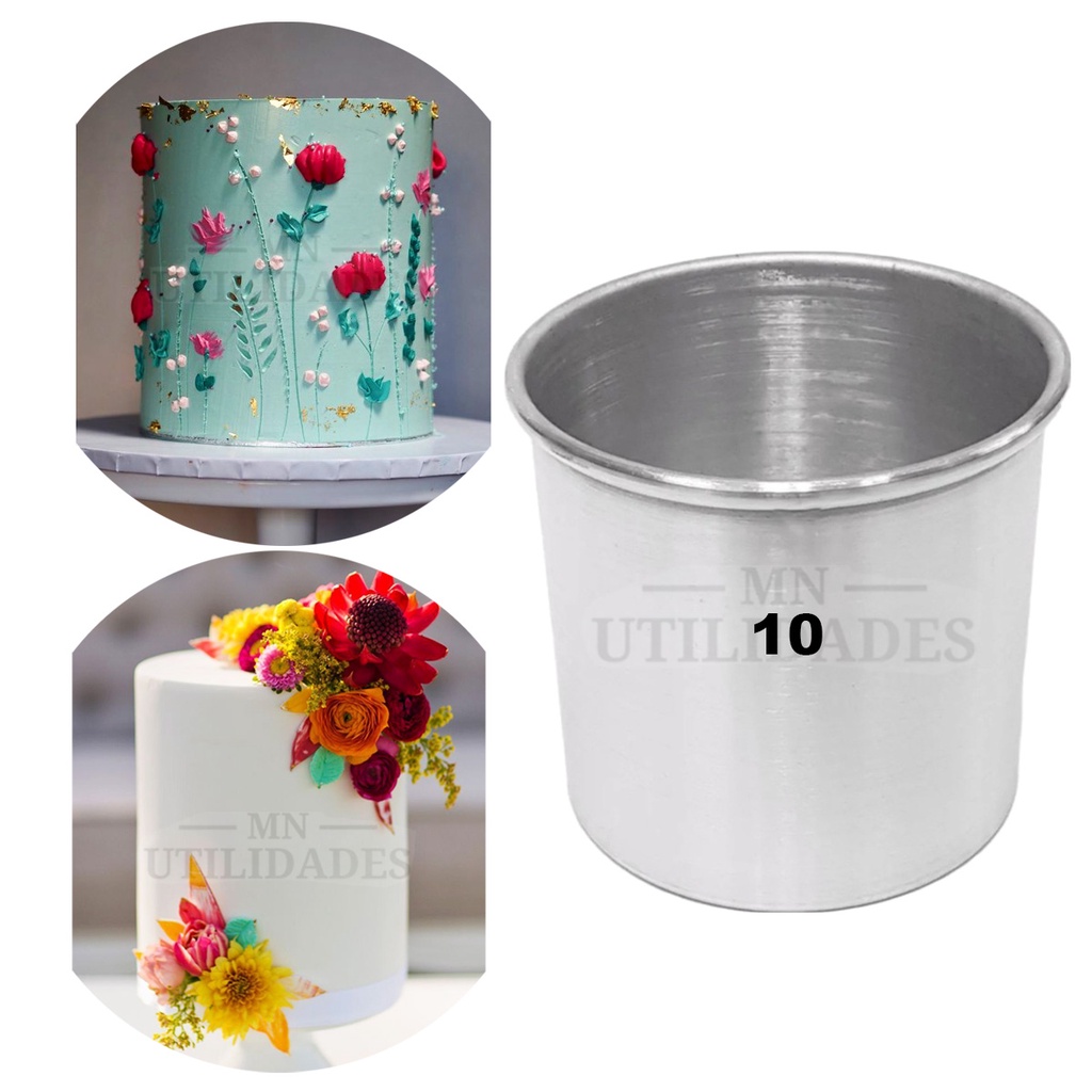 Forma Assadeira Bolo Redonda Alta 10x10 Redonda Alumínio em Oferta na Shopee