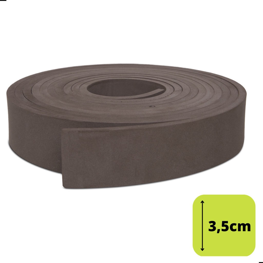 Eva Flexível 3,5cm Rodapé Moldura Autocolante Boiserie Roda Meio ( Valor por metro) Modelo 3cliso - Marrom