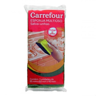 Esponja Multiuso Salva Unhas Carrefour 3 Unidades
