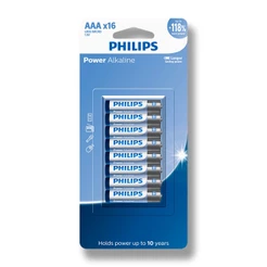 Pilha Alcalina AAA Philips Bateria 3A Palito 16 unidades