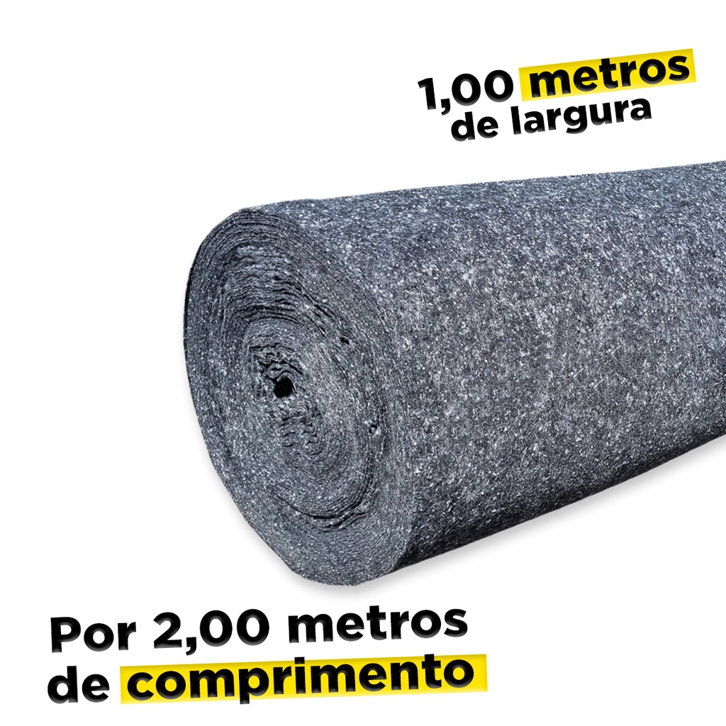 Manta Bidim Geotextil Para Drenagem Jardim Cinza Tamanho 2m² 2x1mts