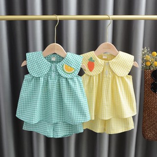 1-3 anos de idade Roupa infantil de idade Manga curta +Shorts Moda feminina Confortável Cores múltiplas respiráveis FXDV em Oferta na Shopee