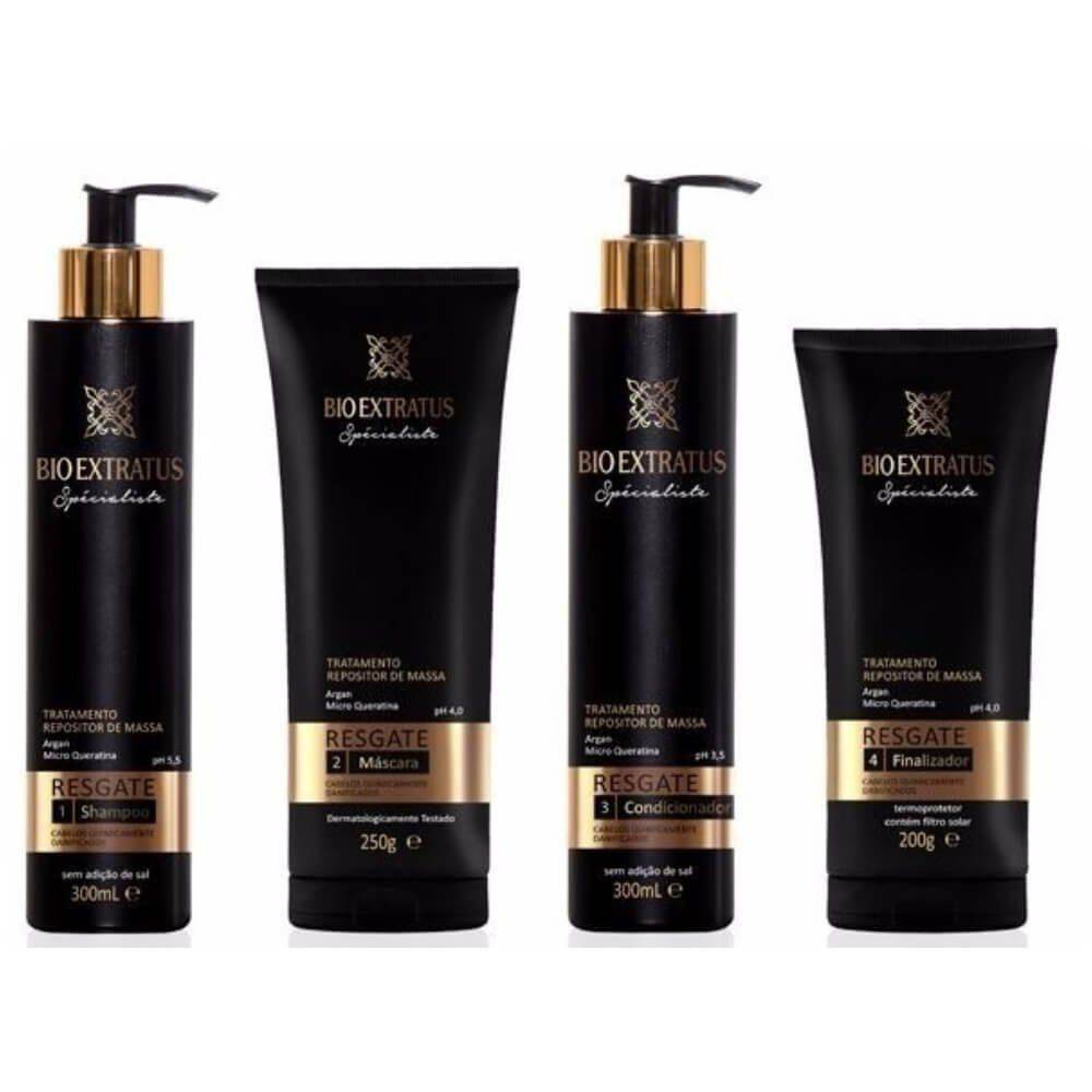 Kit Bio Extratus Spécialiste Resgate Shampoo Condicionador Máscara Finalizador Tratamento