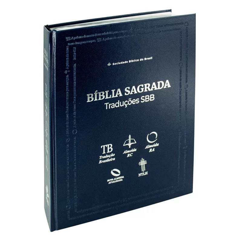 Bíblia Sagrada Traduções SBB | TB | ARC | ARA | NAA | NTLH | Letra Normal | Capa Dura Azul em Oferta na Shopee