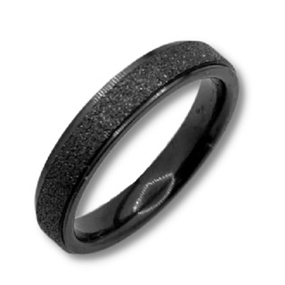Anel Aço com Relevo Preto - Avulso