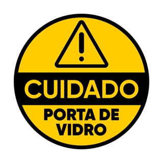 Adesivo Cuidado Porta de Vidro Segurança Sinalização 15x15 CM. em Oferta na Shopee