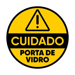 Adesivo Cuidado Porta de Vidro Segurança Sinalização 15x15 CM.