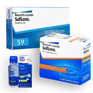 Lente De Contato SOFLENS 66 Astigmatismo + 01 SOFLENS 59 Miopia / Hiper
