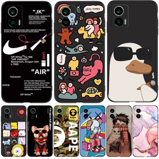 Estojo Para Motorola Edge 30 5G neo Edge30 Capa Traseira Em Silicone Macio Protetor Preto Tpu Urso Bonito De Cachorro Pato