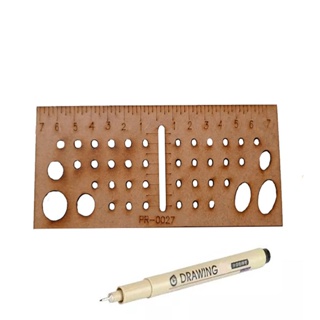 Regua molde simetria rosto de boneca de pano com caneta em Oferta na Shopee