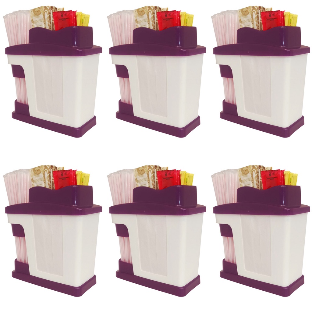 Porta Guardanapo Canudo Sache Triutil Kit 6 Pc Açai Bar
