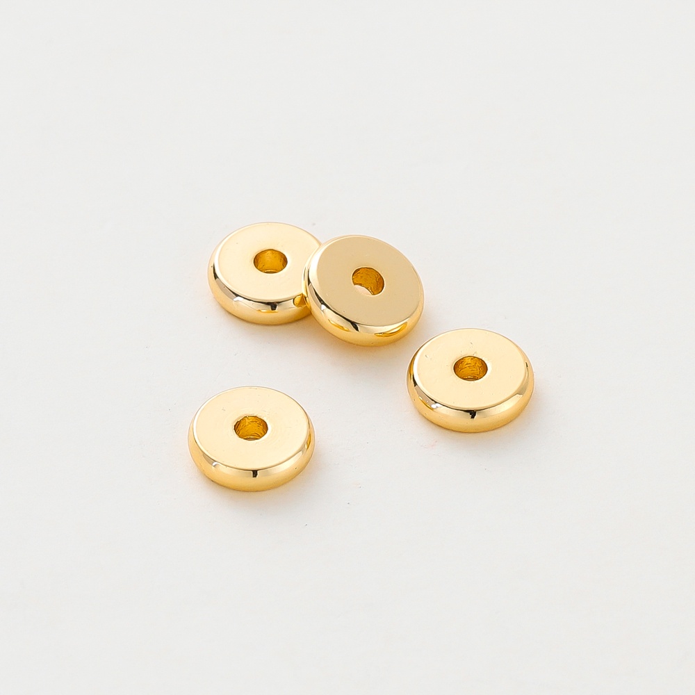 St.kunkka 50pcs 3mm-1.3mm Retenção De Cor 18K Ouro Real Espaçadores Redondos De Peça Espessa Para Fabricação De Jóias Com Colar Pulseira em Oferta na Shopee