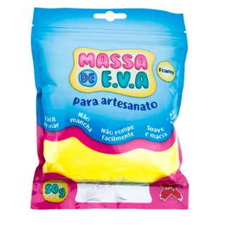 Massa de EVA Foamy p/artesanato 50g Amarelo 13000 Make +