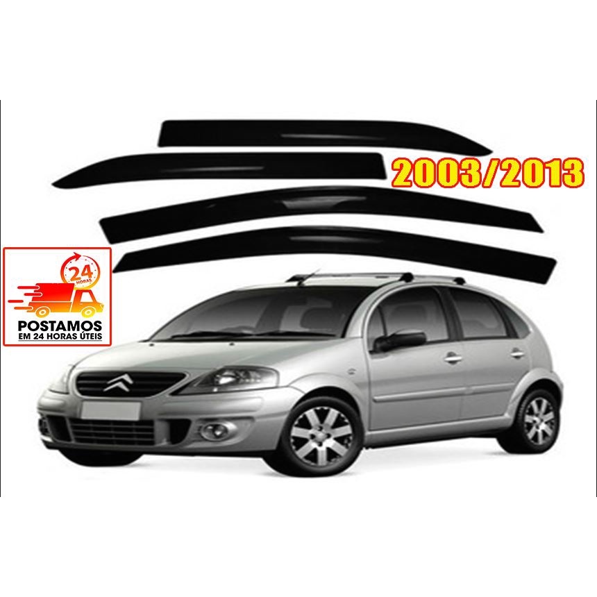 Calha De Chuva Citroen C3 2008 2009 2010 2011 2012 4 Portas EXCETO NIL C3 CT4576