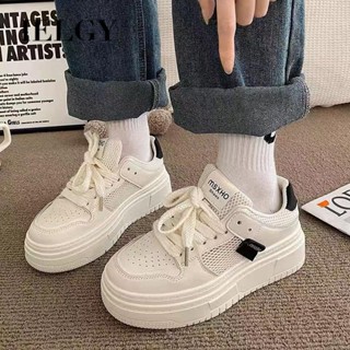 Tênis IELGY Estilo kong Feminino hong Versátil , Totalmente Compatível Com A Altura Aumentada , Sapatos De Malha Branca De Sola Grossa E Leve