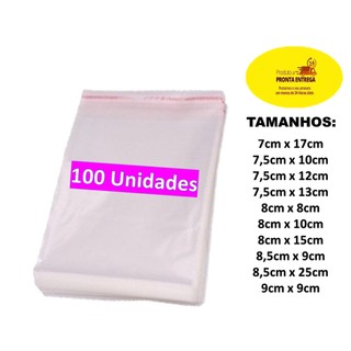 Saco Adesivado Embalagem Com 100 Transparente Plástico Com Aba Saquinho Adesivado em Oferta na Shopee