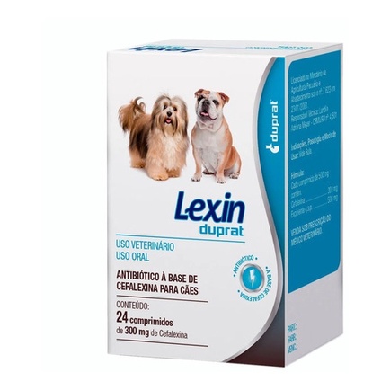 Lexin 300mg Com 24 Comprimidos Cefalexina Cães 300 mg