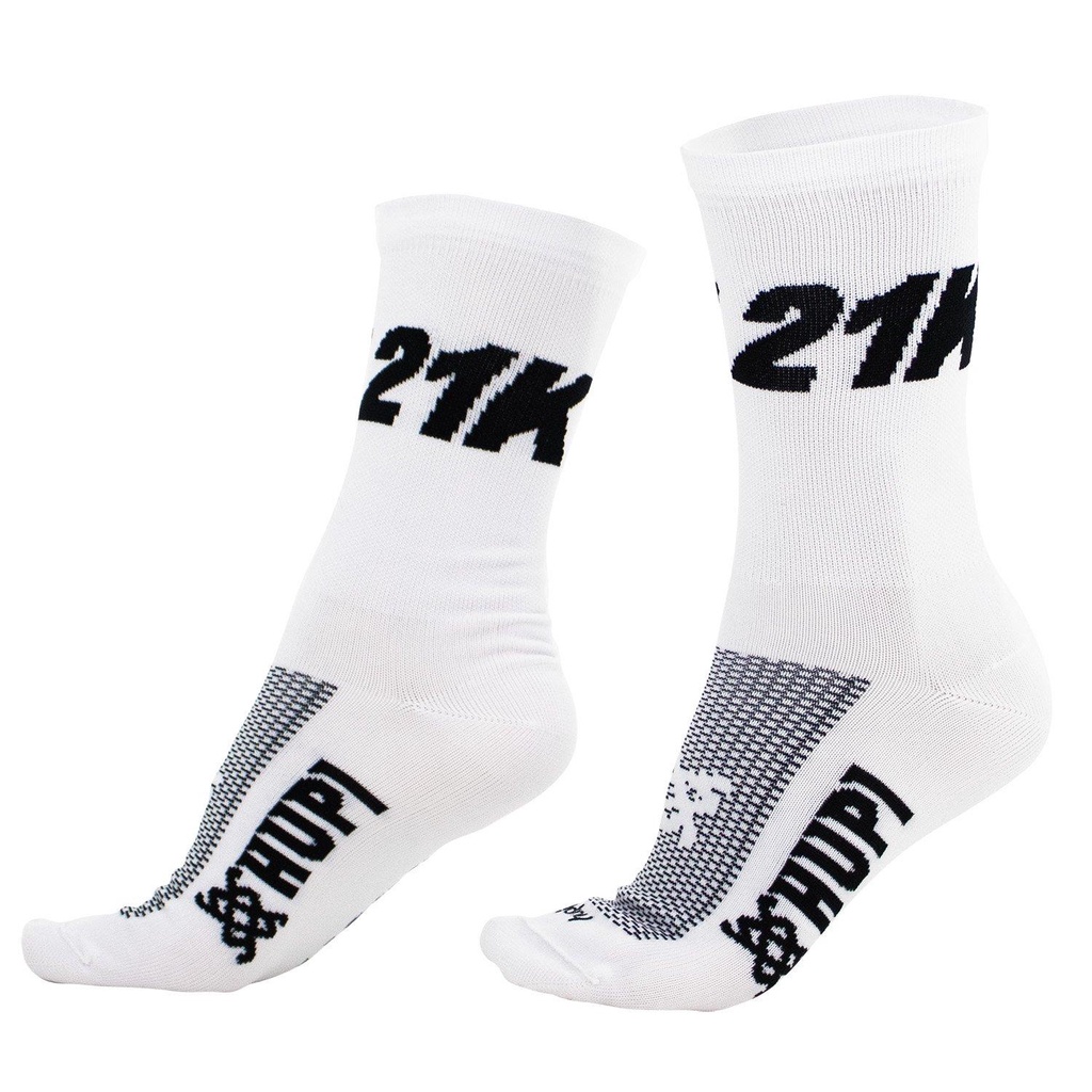 Meia Corrida HUPI 21K Branco 1 Par, Tamanho 36-42 em Oferta na Shopee