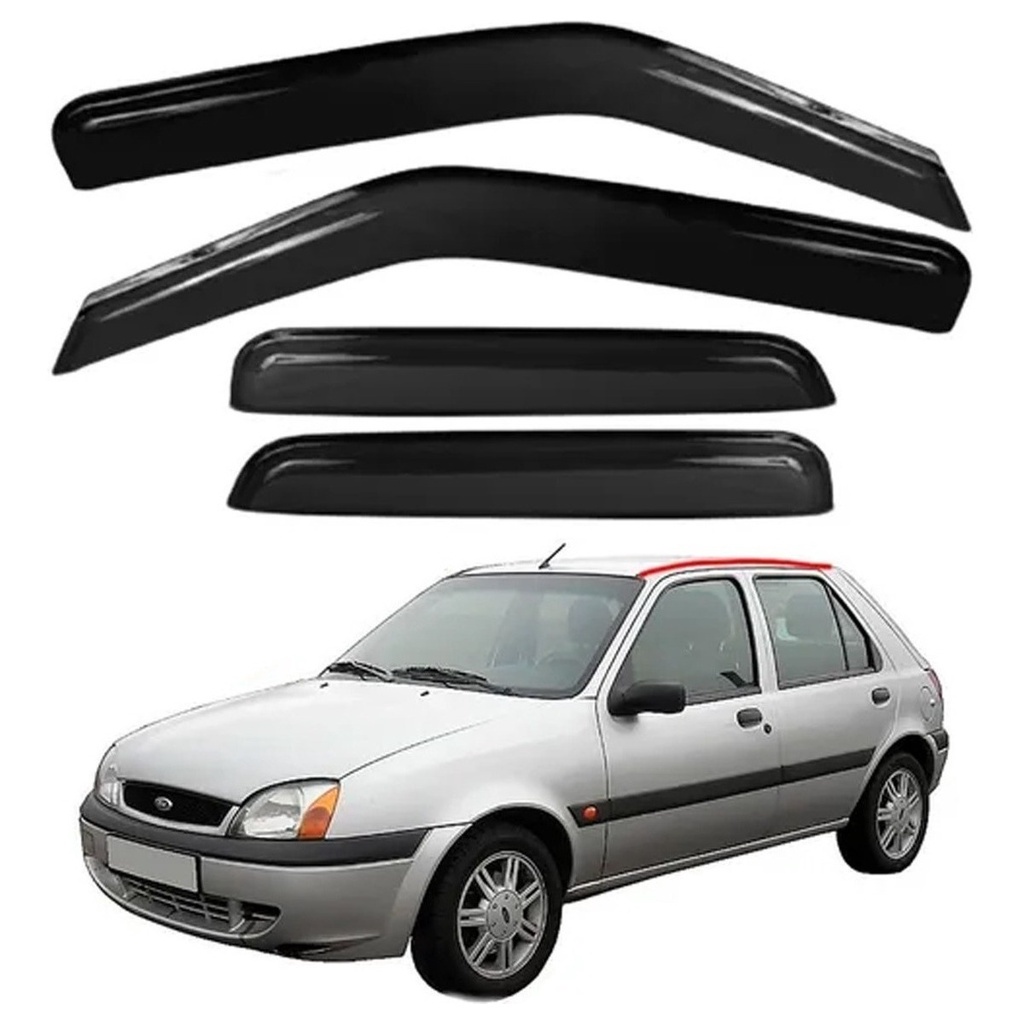 Calha De Chuva Defletor Ford Fiesta Street Hatch 1996 A 2004 4 Portas Fume FD3463